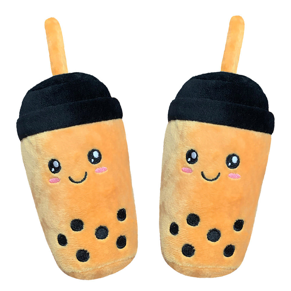Plush Dog Toy Cola Bubble Tea Soft Squeaky Fun 3