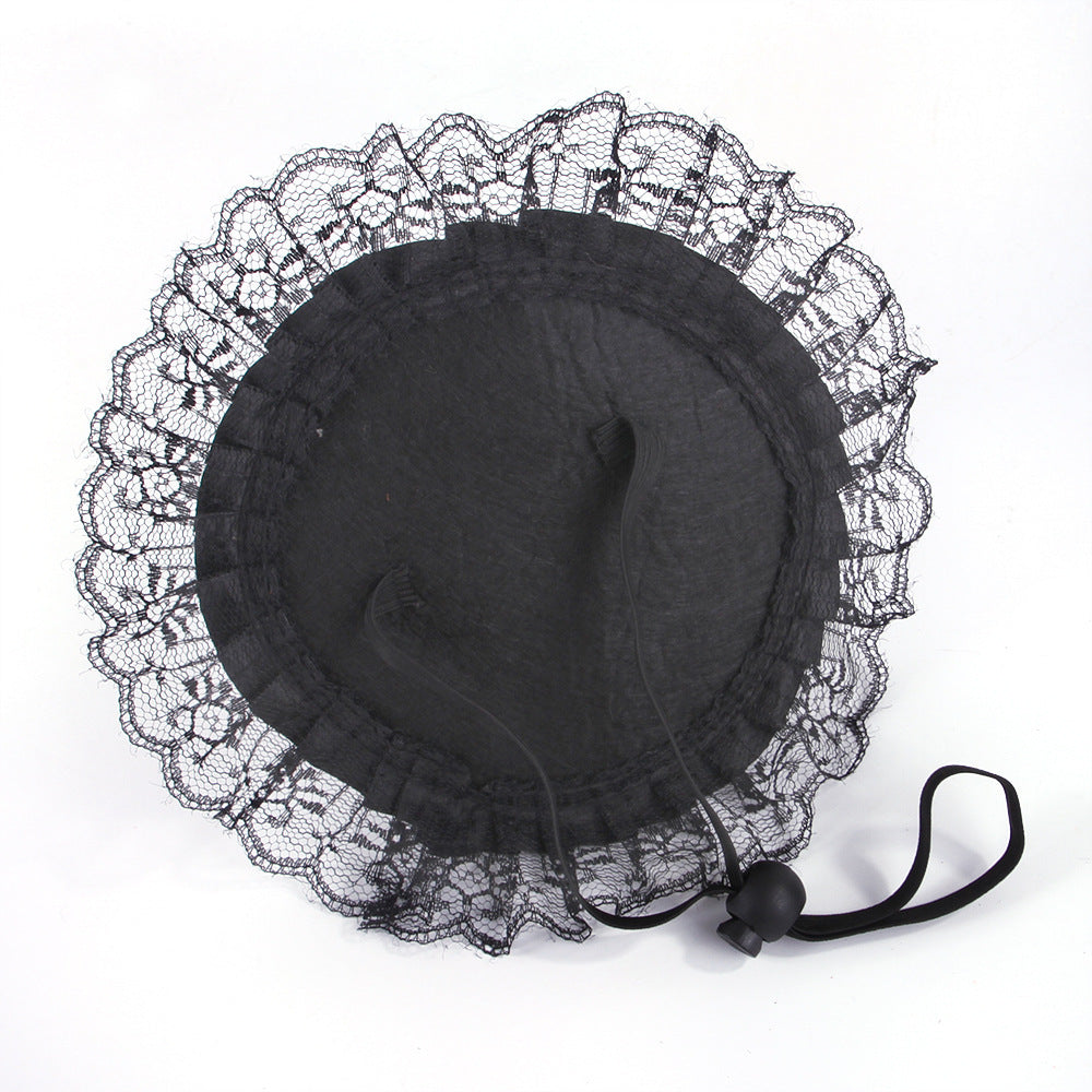 Cloth Cat Hat Halloween Skull Cross Design Adjustable Neck Size 2