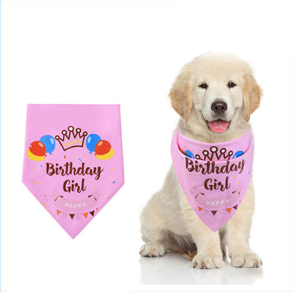 Cotton Dog Bandana Birthday Triangle Scarf 66x46cm
