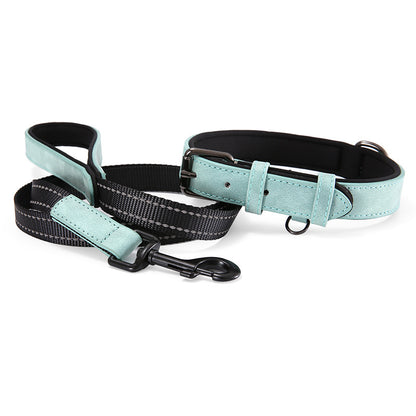Reflective Artificial Leather Dog Collar Adjustable Sizes 4