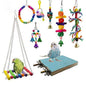 Wooden Parrot Swing Stick Vine Ball Chew Toy 8 Pack