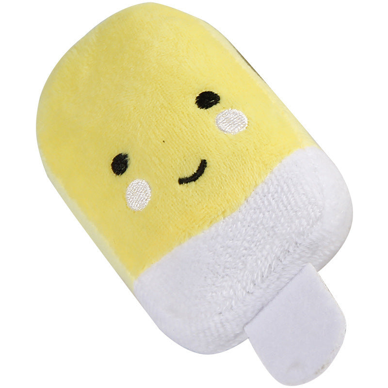 Plush Dog Toy Popsicle Shape Soft Interactive Squeaky