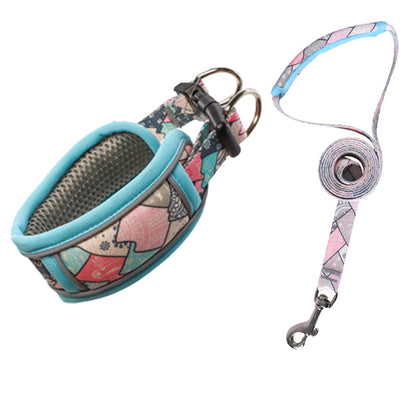 Printed Reflective Dog Collar Adjustable Polyester Material 4