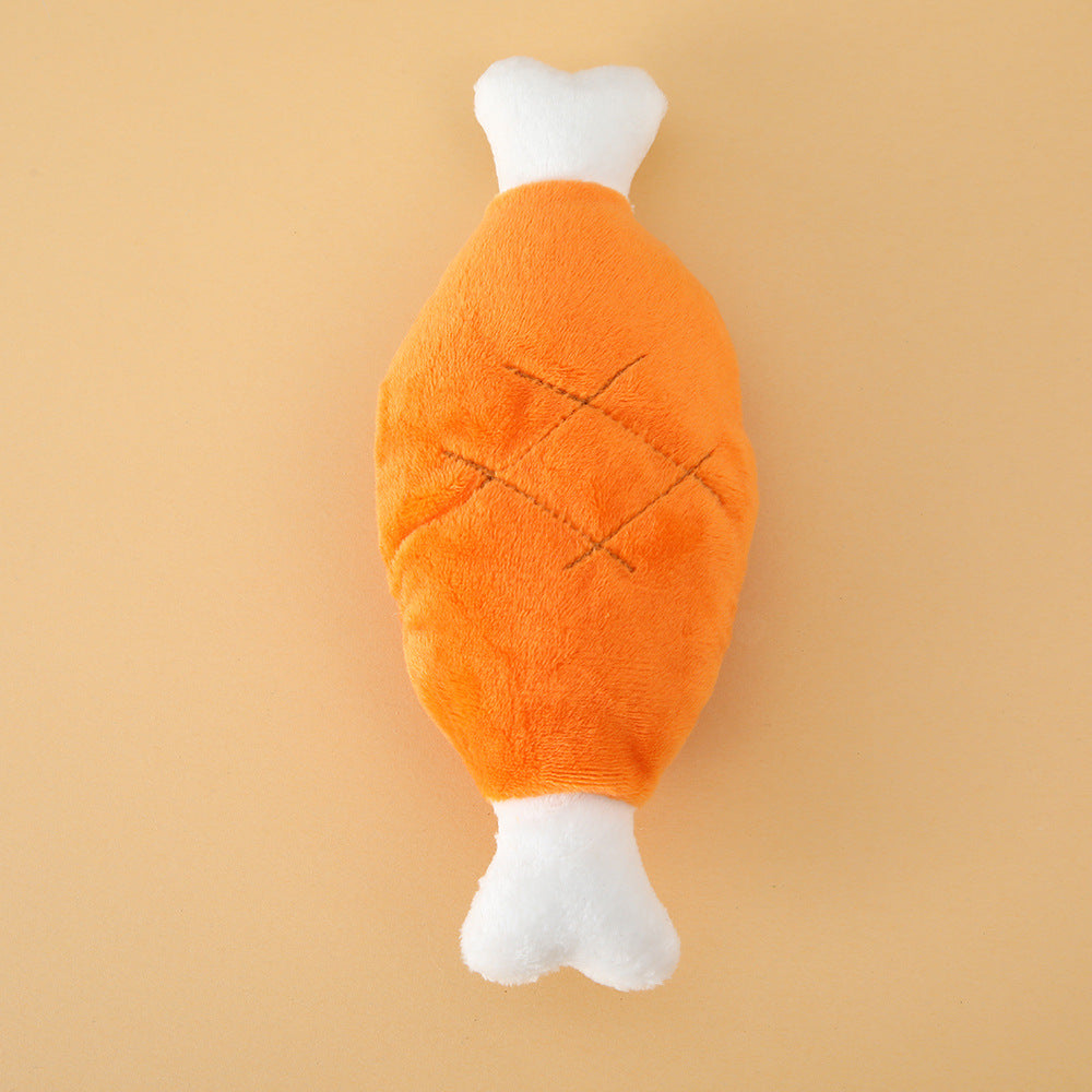 Drumstick Plush Dog Toy Squeaky Soft Material 21x8cm 6