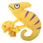 Plush Lizard Dog Toy with Rope Knots Durable Squeaky Soft 4