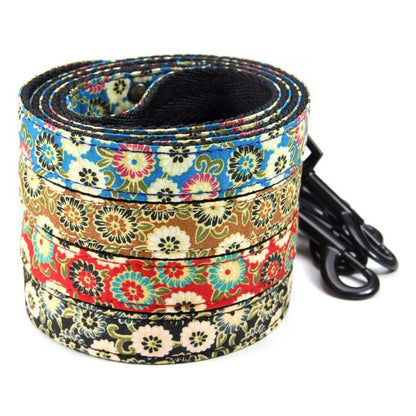 Polyester Floral Dog Collar Adjustable Small Medium Large 5