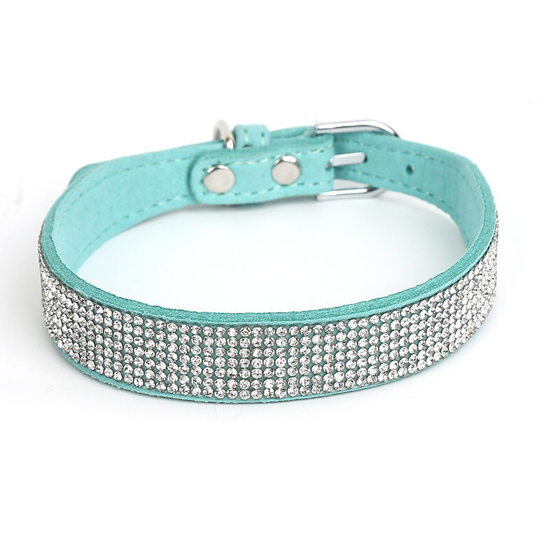 Sparkling Rhinestone Nylon Dog Collar Adjustable Sizes 7