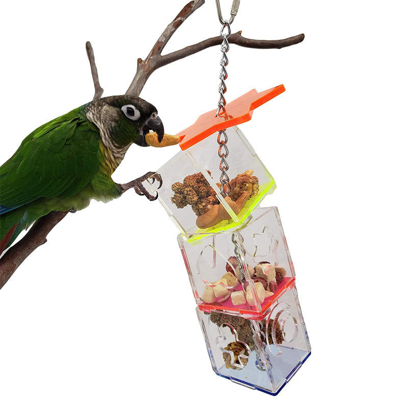 Acrylic Parrot Foraging Toy Hanging Bird Cage Accessory 4