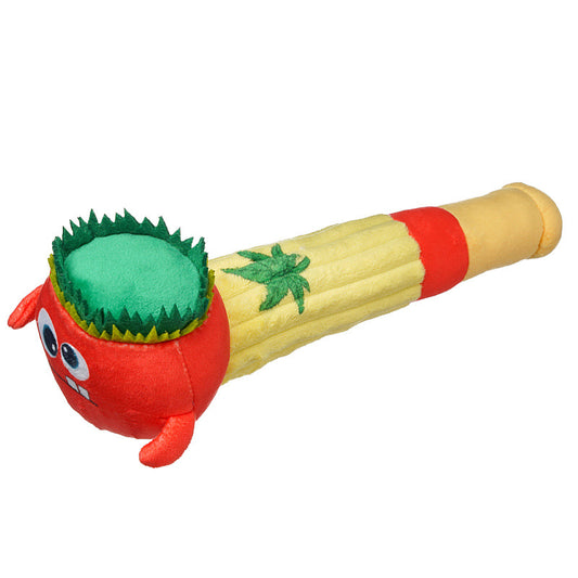 Pipe Shape Plush Dog Toy Soft Durable 15x19cm