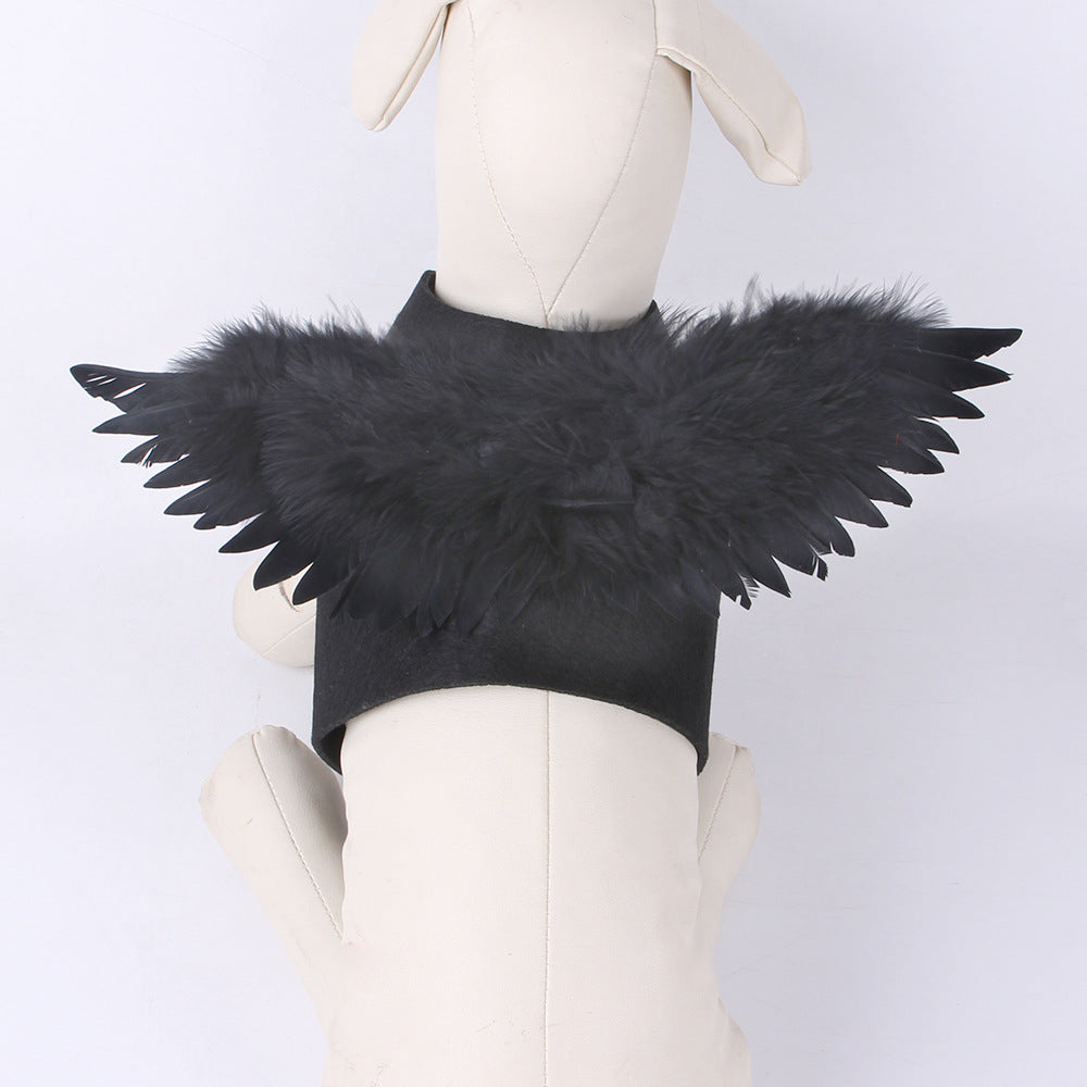 Felt Cloth Dog Costume Angel Wings Halloween Outfit 5