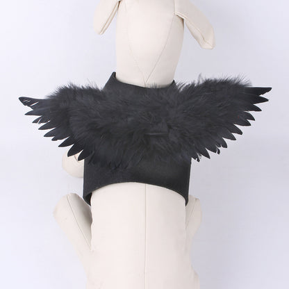 Felt Cloth Dog Costume Angel Wings Halloween Outfit 5
