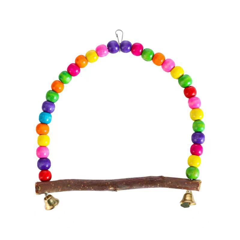 Wooden Parrot Swing Hanging Ladder Climbing Toy 2