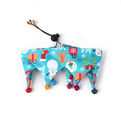 Cloth Dog Bandana Christmas Scarf with Bells Festive Accessory 8