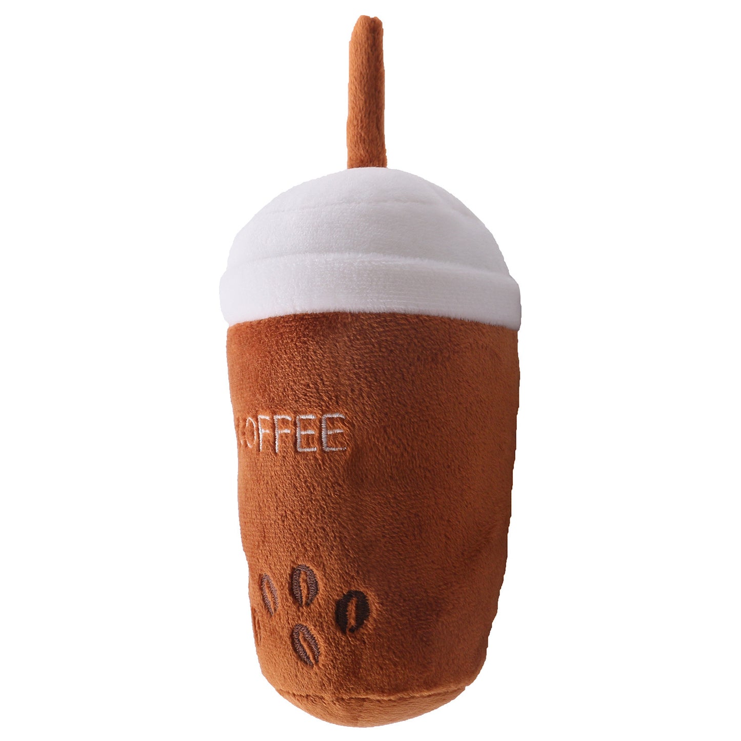 Coffee Plush Dog Toy Soft Interactive Squeaky Toy 2