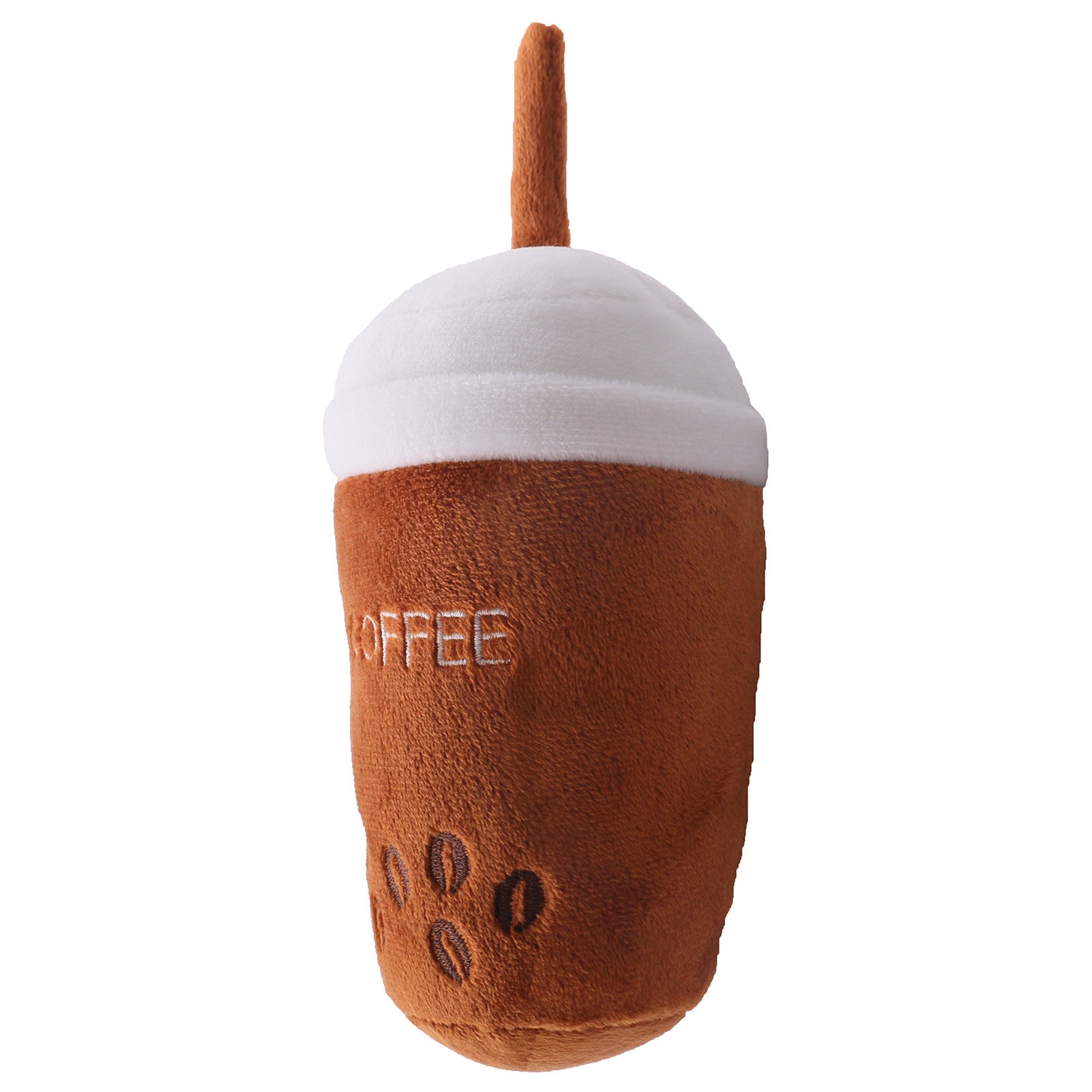 Coffee Plush Dog Toy Soft Interactive Squeaky Toy 2