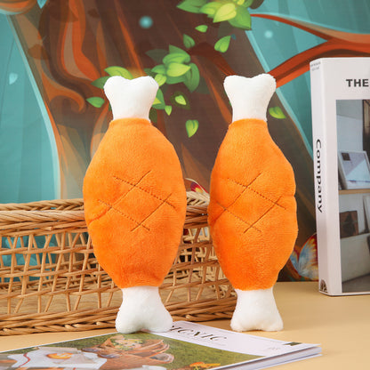 Drumstick Plush Dog Toy Squeaky Soft Material 21x8cm 2