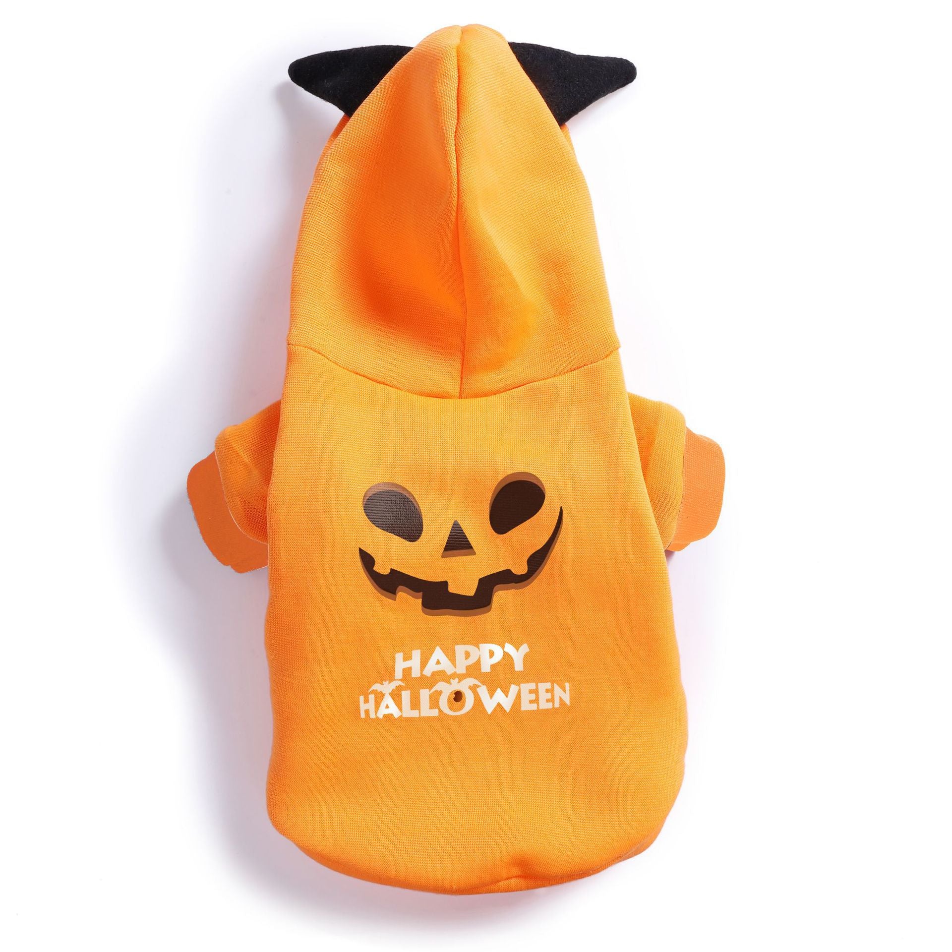 Flannel Dog Hoodie Halloween Pumpkin Design Small Medium Large 5