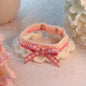 Hand Knitted Dog Collar with Bow Decorative Soft Yarn