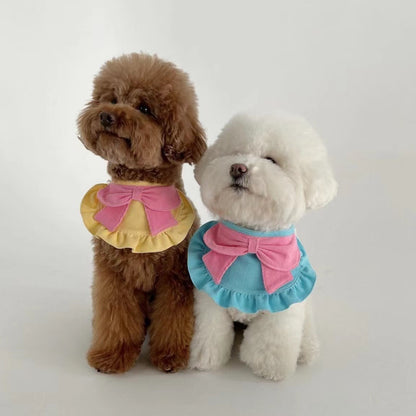 Polyester Dog Bandana Bow Tie Adjustable Neck Size Small Medium Large