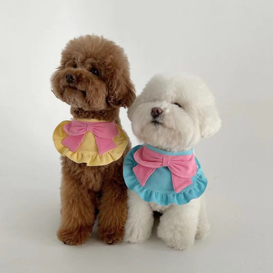 Polyester Dog Bandana Bow Tie Adjustable Neck Size Small Medium Large