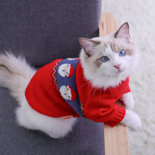Acrylic Christmas Cat Sweater Festive Holiday Knit for Cats