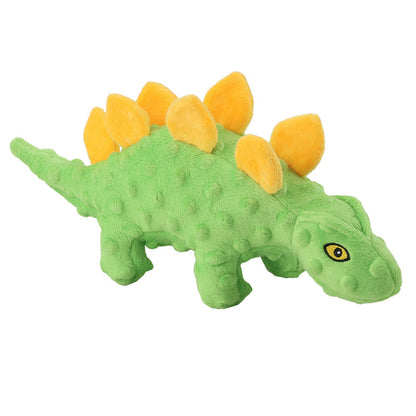 2-In-1 Plush Dog Toy Dinosaur Stegosaurus with Squeaky Spiky Ball 6