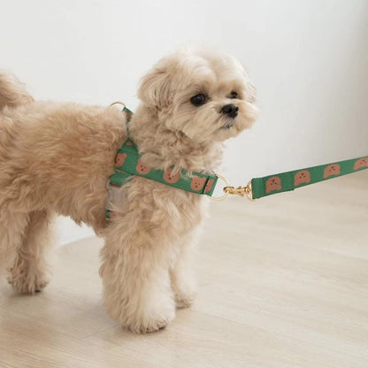 Nylon Dog Harness Adjustable Bear Pattern Lightweight 4