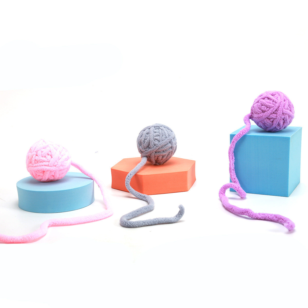 Wool Cat Toy Ball Plush Self-Relieving for Indoor Cats 6cm 4