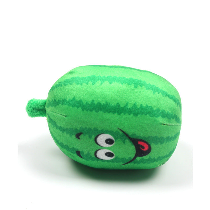 Watermelon Plush Dog Toy Soft Squeaky Interactive Toy 4