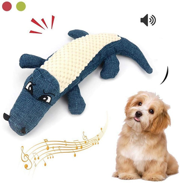 Plush Crocodile Dog Toy Soft Squeaky Plush Fabric 2