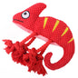 Plush Lizard Dog Toy with Rope Knots Durable Squeaky Soft 6