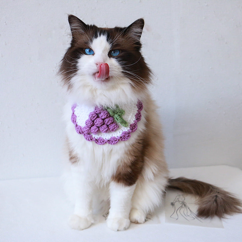 Hand-Woven Acrylic Cat Collar Bib for Cats 2