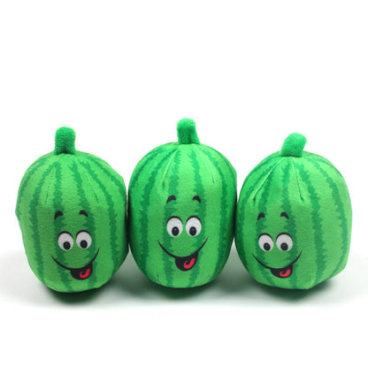 Watermelon Plush Dog Toy Soft Squeaky Interactive Toy 2