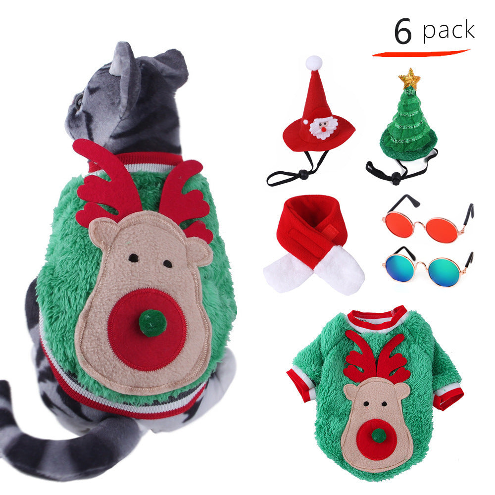 Polyester Dog Holiday Costume Set 6 Pack Christmas Accessories 3