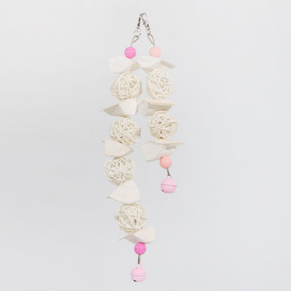 Cuttlebone and Vine Ball Parrot Chew Toy with Bells Small Medium Large 2