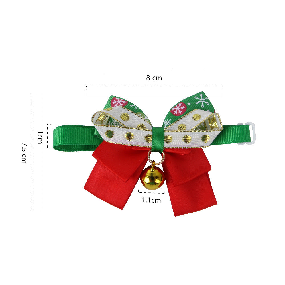 Polyester Dog Collar Christmas Bow Lightweight Festive 3