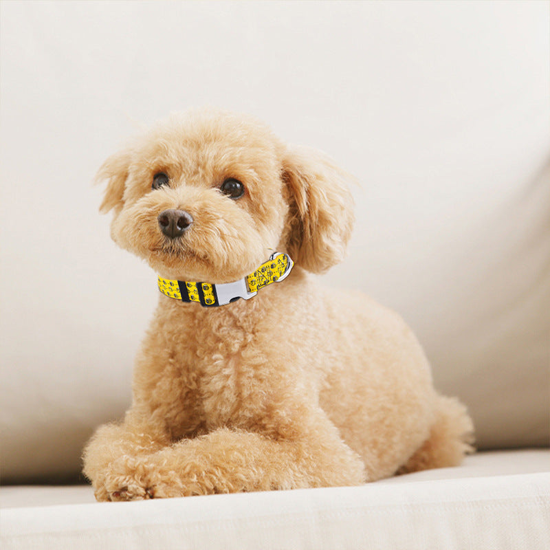 Polyester Dog Collar Cartoon Printed Adjustable Sizes XS to L 3