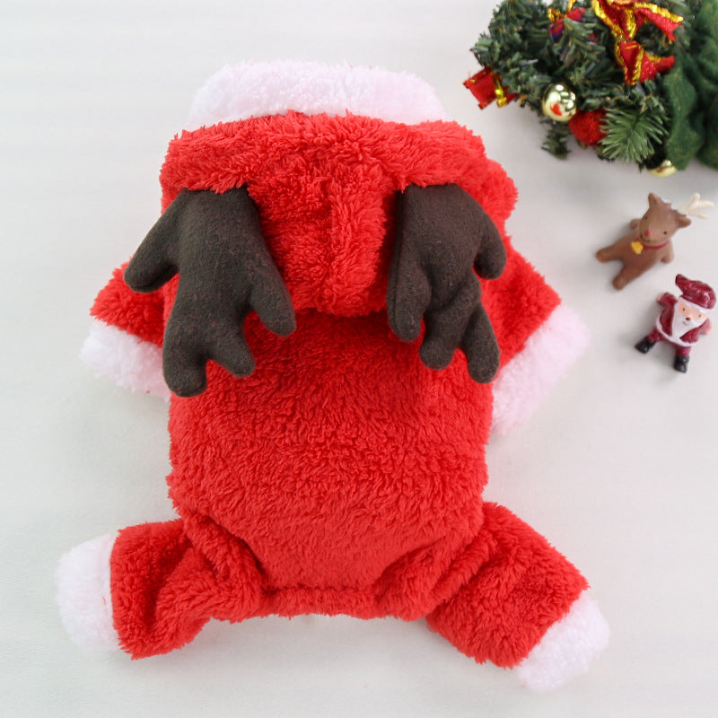 Thickened Warm Coral Fleece Dog Coat Christmas Costume 6
