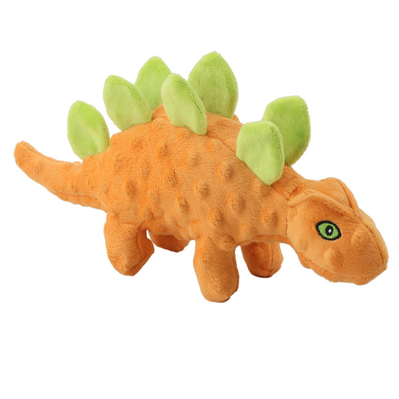 2-In-1 Plush Dog Toy Dinosaur Stegosaurus with Squeaky Spiky Ball 8