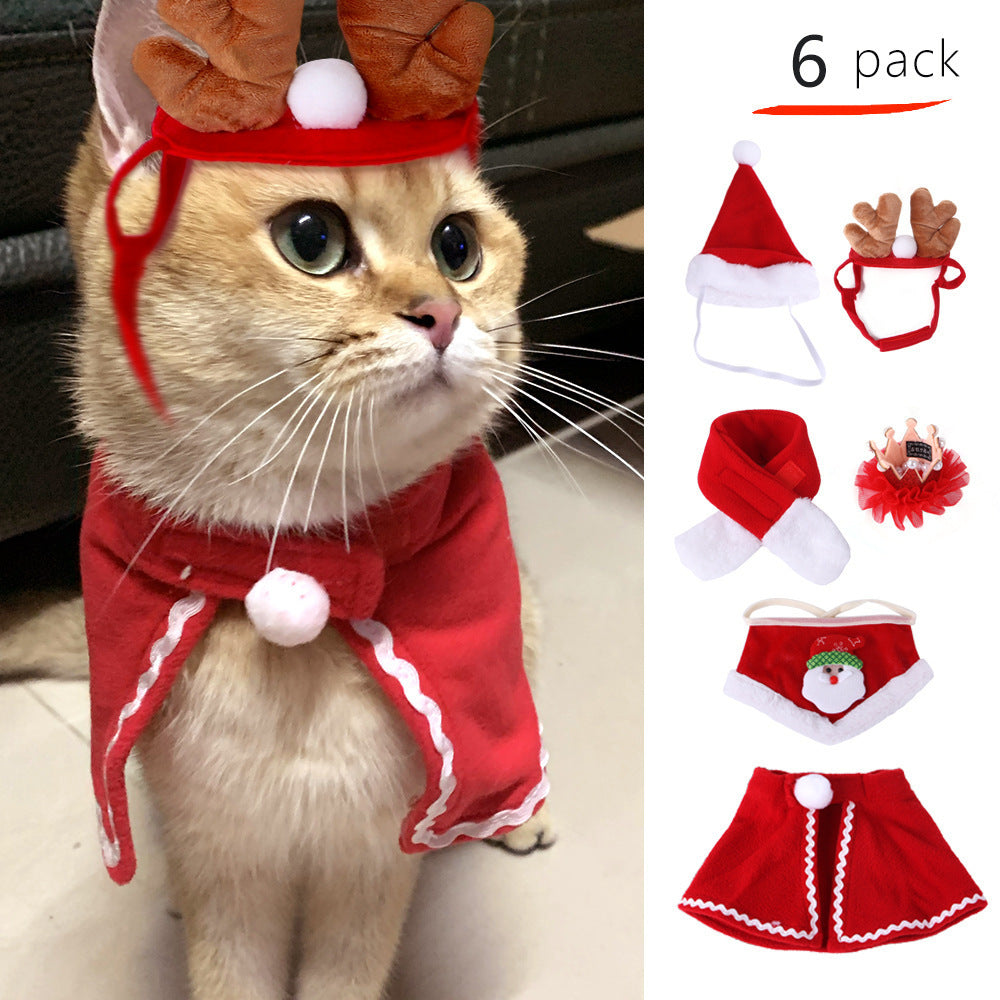 Polyester Dog Holiday Costume Set 6 Pack Christmas Accessories 2