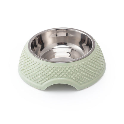 Stainless Steel Dog Bowl with PP Heart Pattern Non Slip 2