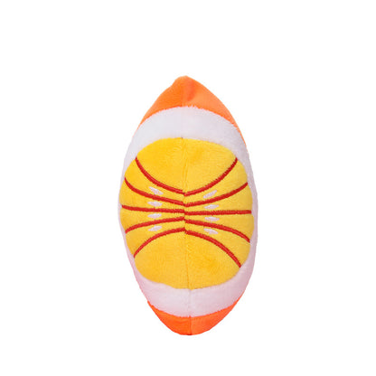 Squeaky Plush Dog Toy Orange Soft Durable 13.5x8cm 5