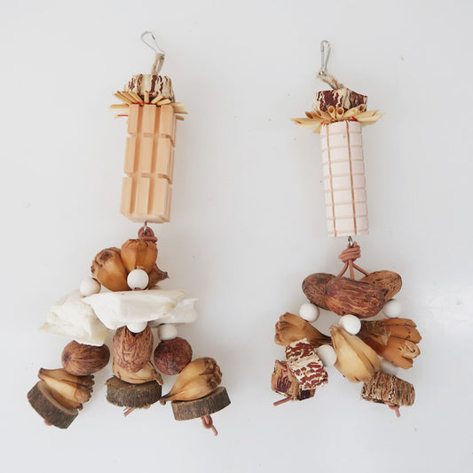 Wooden Parrot Chew Toy Hanging Natural Bird Cage Accessory