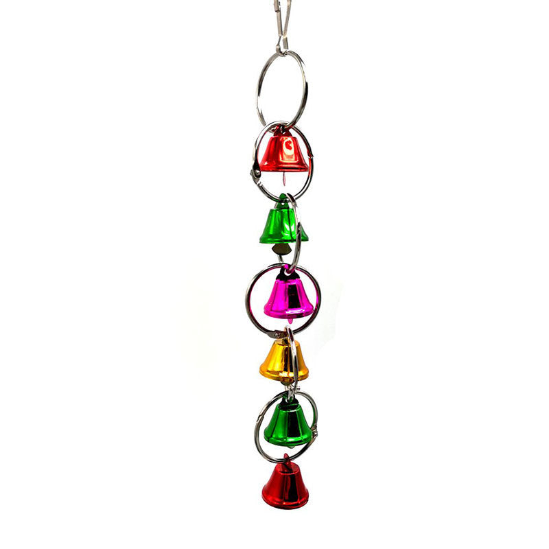 Iron Parrot Chain Bell Toy with Colorful Hanging Rings 2