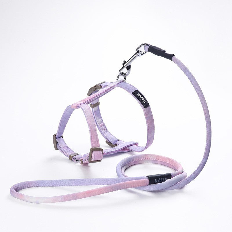 Polyester Dog Harness and Leash Set Gradient Adjustable 3