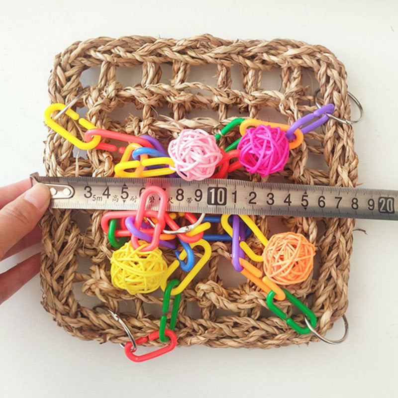 Straw Bird Hammock Hanging Resting Nest for Parrots 18x18x25cm 5