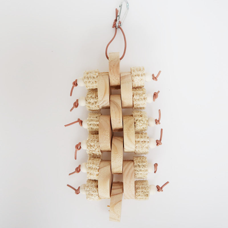 Wooden Corncob Parrot Chew Toy Building Blocks 13x30cm 2