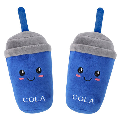 Plush Dog Toy Cola Bubble Tea Soft Squeaky Fun 2