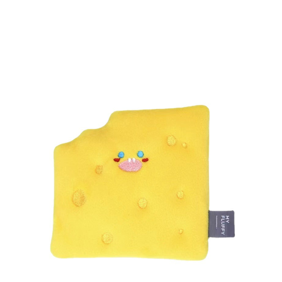 Cheese Shaped Plush Dog Toy Soft Lightweight 12x11cm 5
