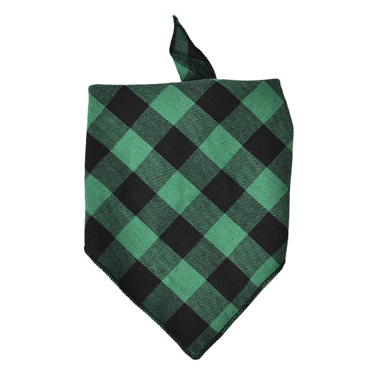 Plaid Cotton Dog Bandana Adjustable Triangle Scarf 11